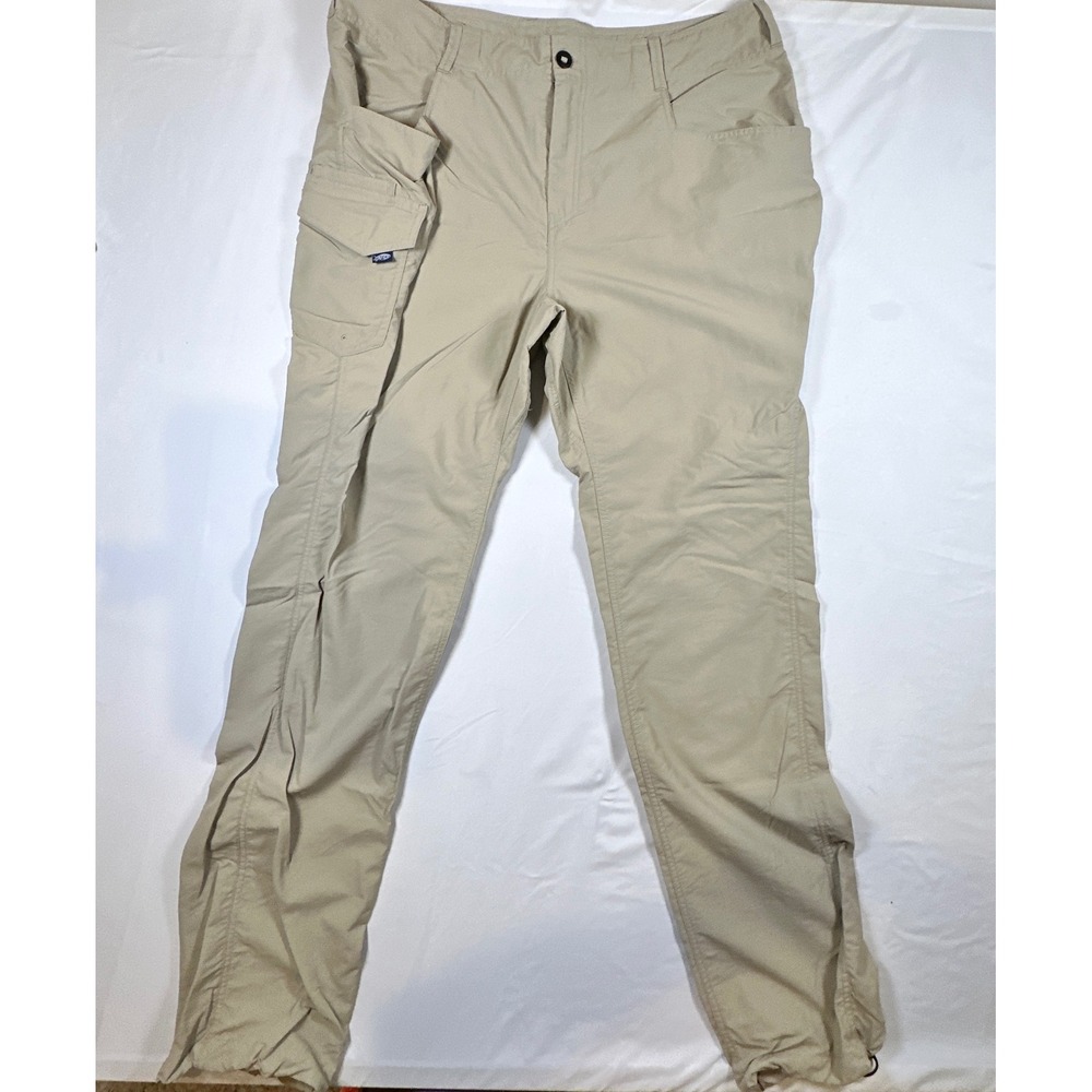 AFTCO Mens Khaki Fishing Utility Pants Size 38 Cargo Pliers Pocket Quick Dry